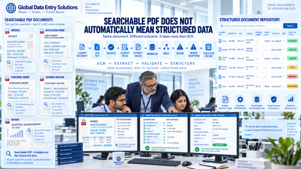 Searchable PDF to Structured Data Workflow