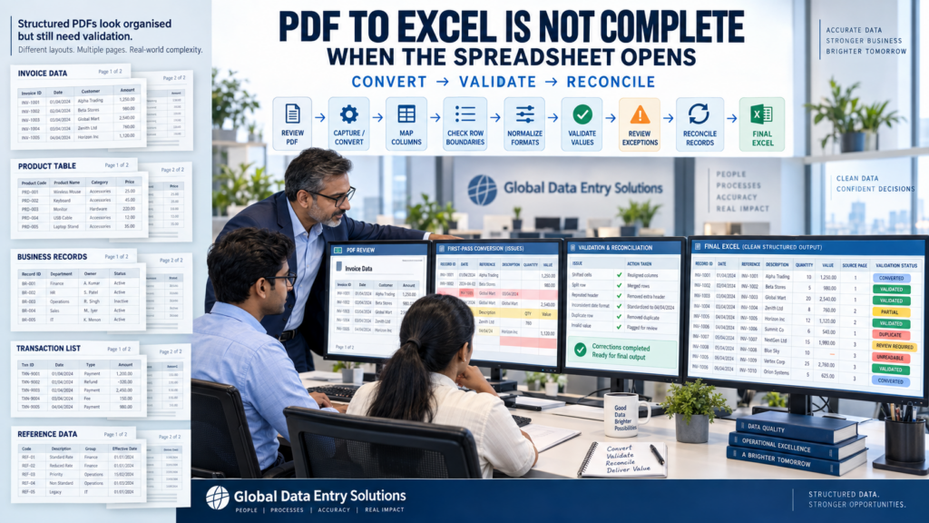 PDF to Excel Validation and Reconciliation Workflow