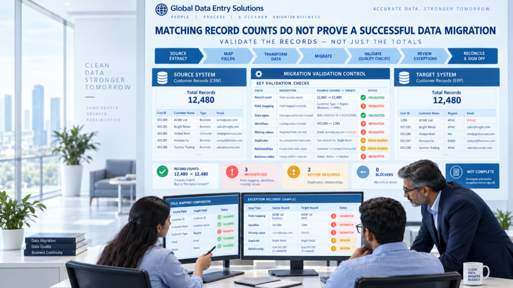 Data Migration Validation and Reconciliation - Global Data Entry Solutions Data Migration Validation and Reconciliation
