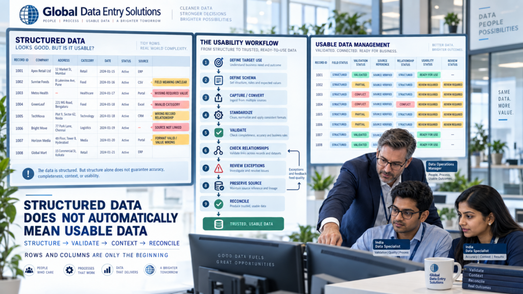 Structured Data Usability and Validation Workflow